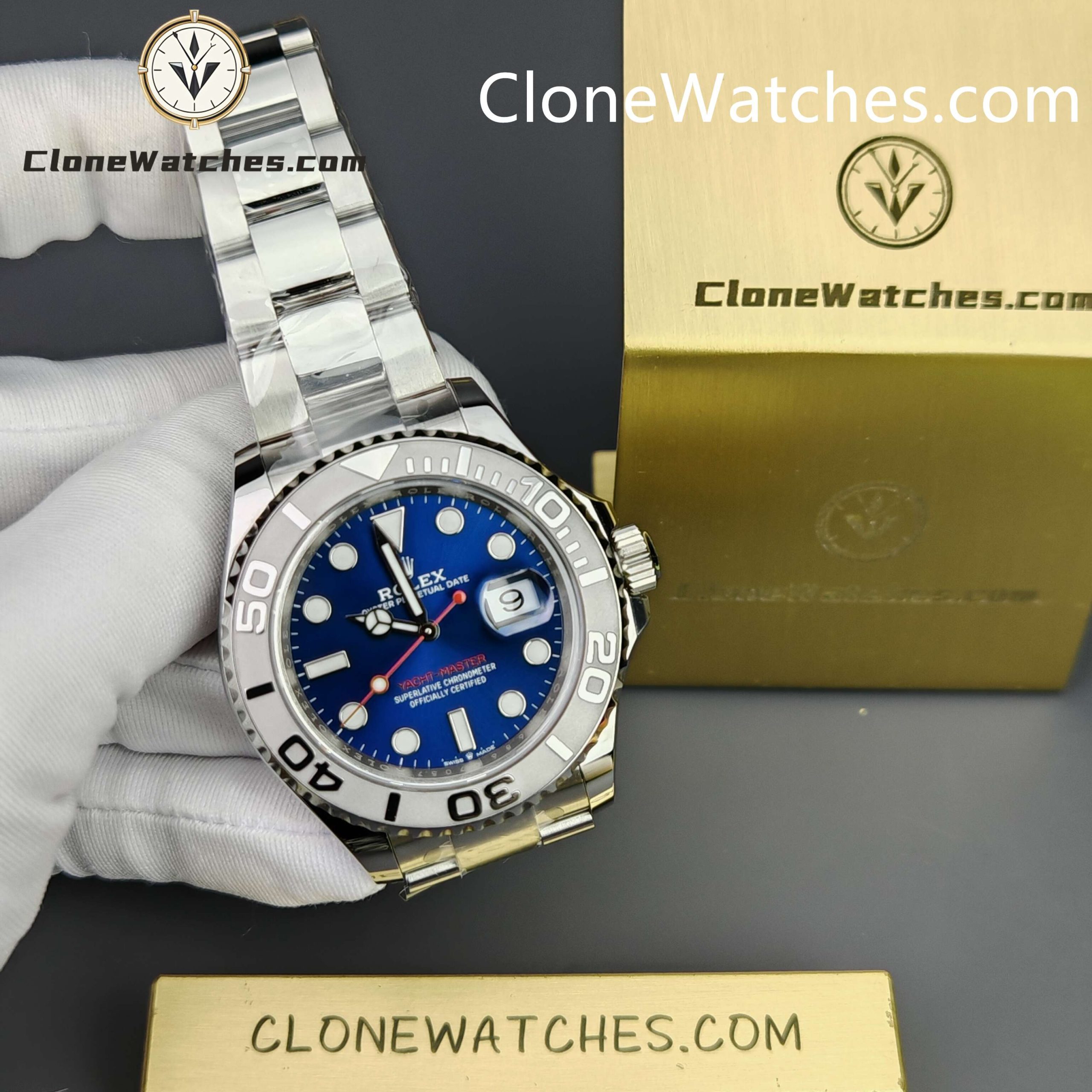 Rolex Super Clone Watches 1:1 Yacht Master Blue Dial M126622-0002 3235 Movement - Image 6