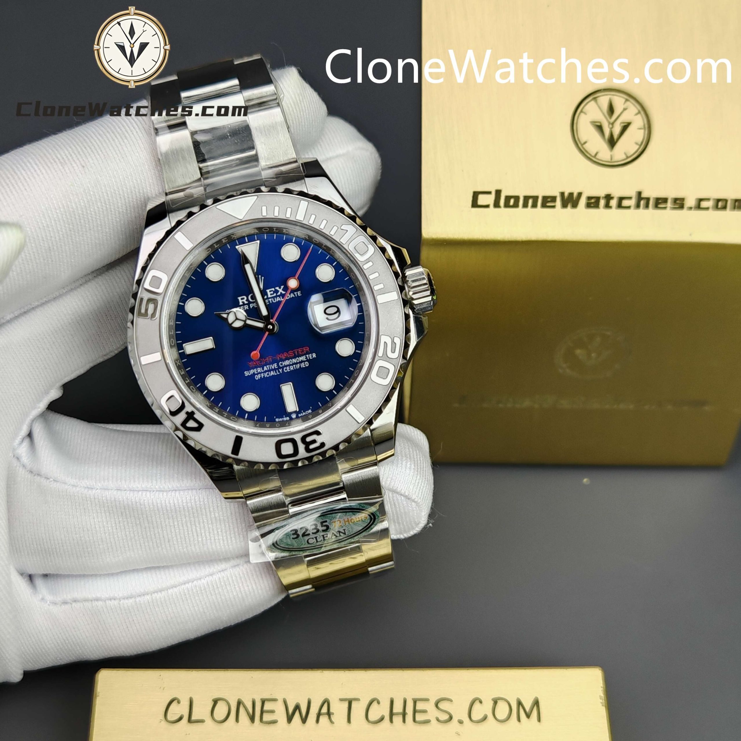 Rolex Super Clone Watches 1:1 Yacht Master Blue Dial M126622-0002 3235 Movement - Image 5