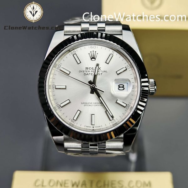 Super Clone Watches – Rolex DateJust Silver Dial M126334 – Jubilee