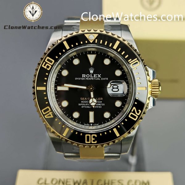 Super Clone Watches – Rolex Sea Dweller Yellow Gold Black Dial M126603 – Oyster
