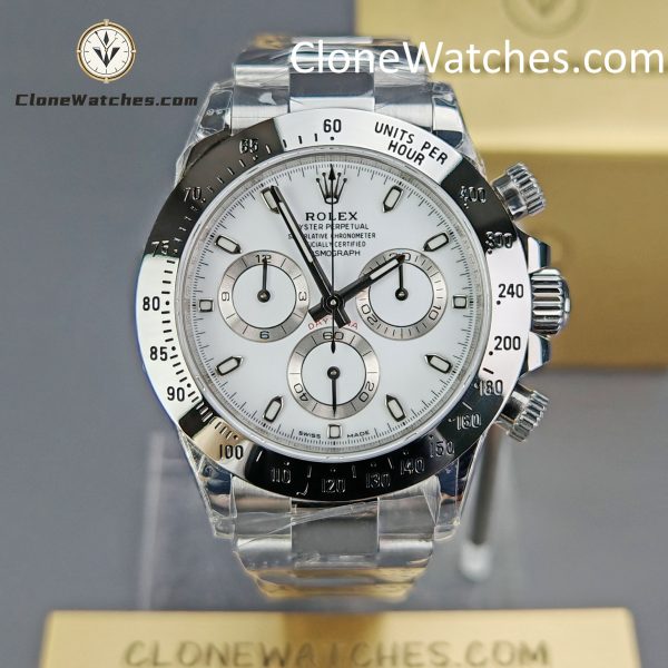 Rolex Super Clone Watches 1:1 Daytona White Dial M116520-78590 4130 Movement