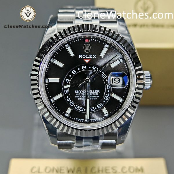 Rolex Super Clone Watches 1:1 Sky Dweller Black Dial Jubilee M336934 9002 Movement