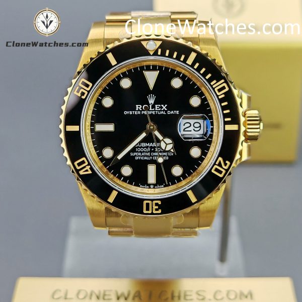 Rolex Super Clone Watches 1:1 18K Gold Black Dial Submariner 126618LN 3235 Movement