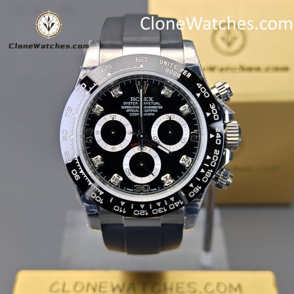 Rolex Super Clone Watches 1:1 Daytona Black Diamond Dial m116519ln-0025 4130 Movement