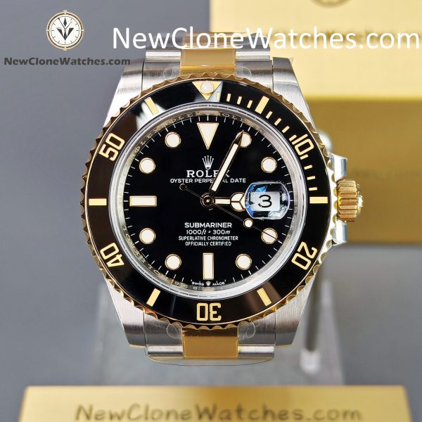 Rolex Super Clone Watches 1:1 Submariner Gold Steel m126613ln-0002 3235 Movement