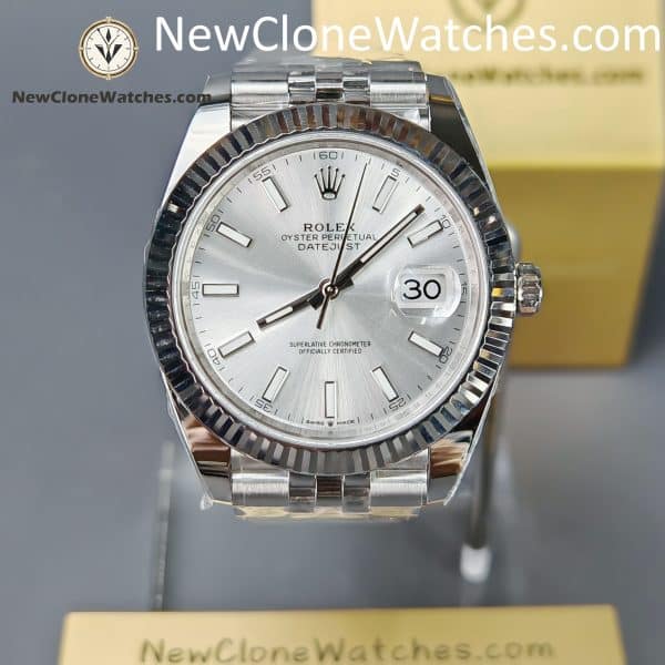 Rolex Super Clone Watches 1:1 DateJust Silver Dial m126334-0004 Jubilee 41MM 3235 Movement