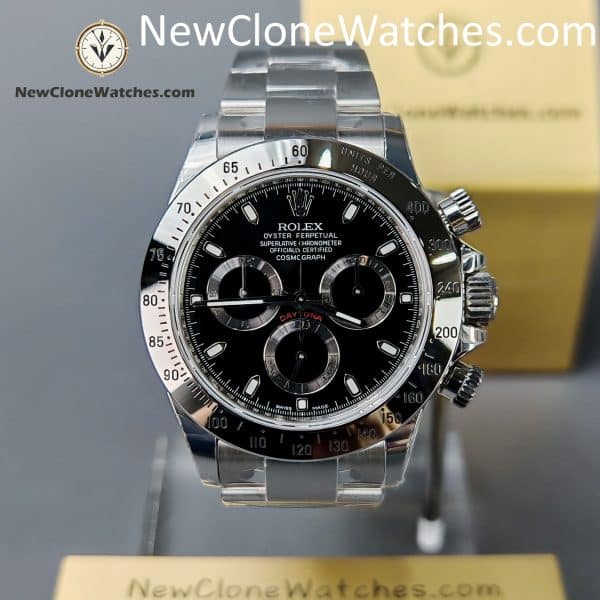 Rolex Super Clone Watches 1:1 Daytona Black Dial M116520-78590 4130 Movement