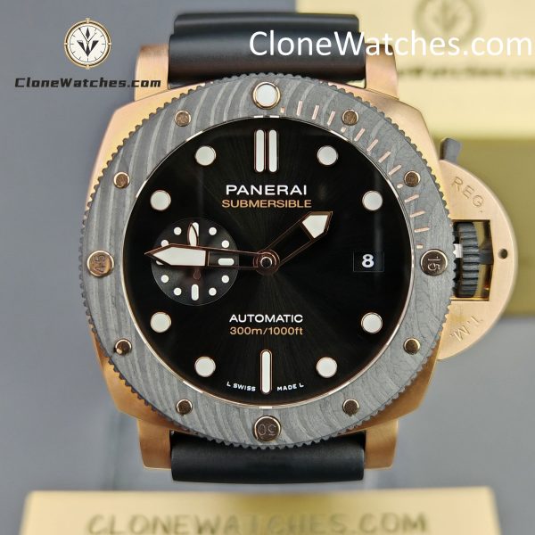 Panerai Super Clone Watches 1:1 Submersible QuarantaQuattro Goldtech OroCarbo PAM1070