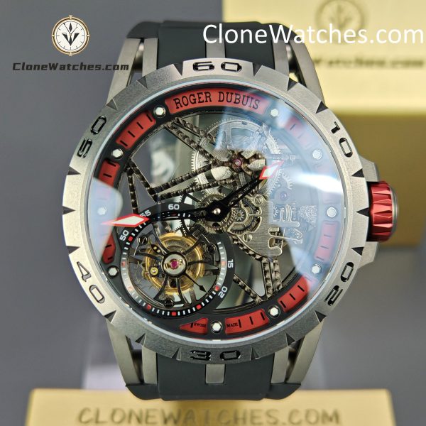 Roger Dubuis Super Clone Watches 1:1 Excalibur Spider Skeleton Tourbillon RDDBEX0545 42MM
