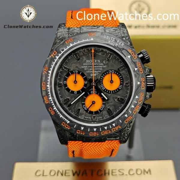 Modified Super Clone Watches 1:1 DiW Rolex Daytona NTPT Carbon “ORANGE EDITION"
