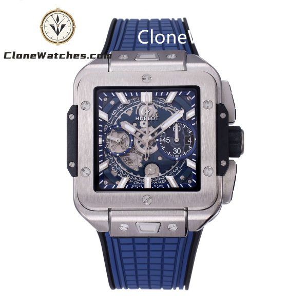 Super Clone Watches – Hublot Square Bang Unico Titanium Blue