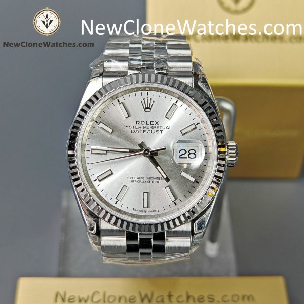 Rolex Super Clone Watches 1:1 DateJust m126234-0013 Silver Dial Jubilee 36MM 3235 Movement