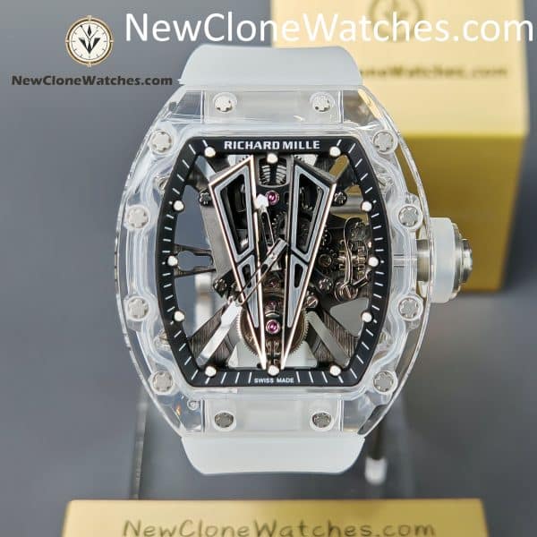 Richard Mille Super Clone Watches 1:1 RM 027 - 03 Full Transparent Tourbillon White Strap