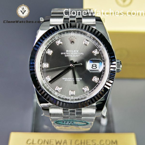 Rolex Super Clone Watches 1:1 DateJust Grey Diamond Jubilee 41MM m126334-0006 3235 Movement