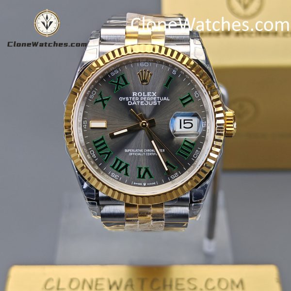 Rolex Super Clone Watches 1:1 DateJust Gray Roman Dial M126233 – 0035 Jubilee 36MM 3235 Movement