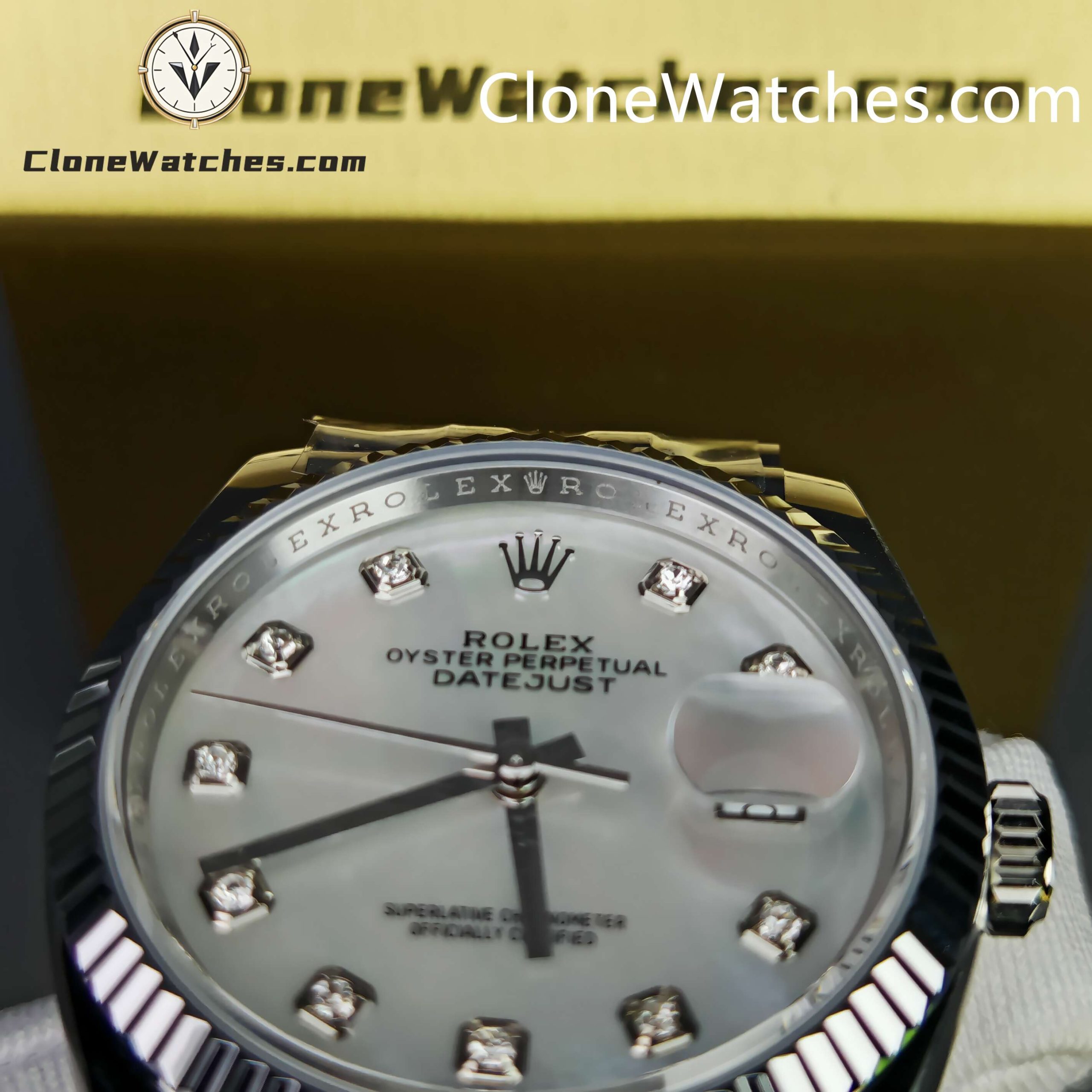 Rolex Super Clone Watches 1:1 DateJust Mother of Pearl Diamond Dial Jubilee 36MM m126234-0019 3235 Movement - Image 6