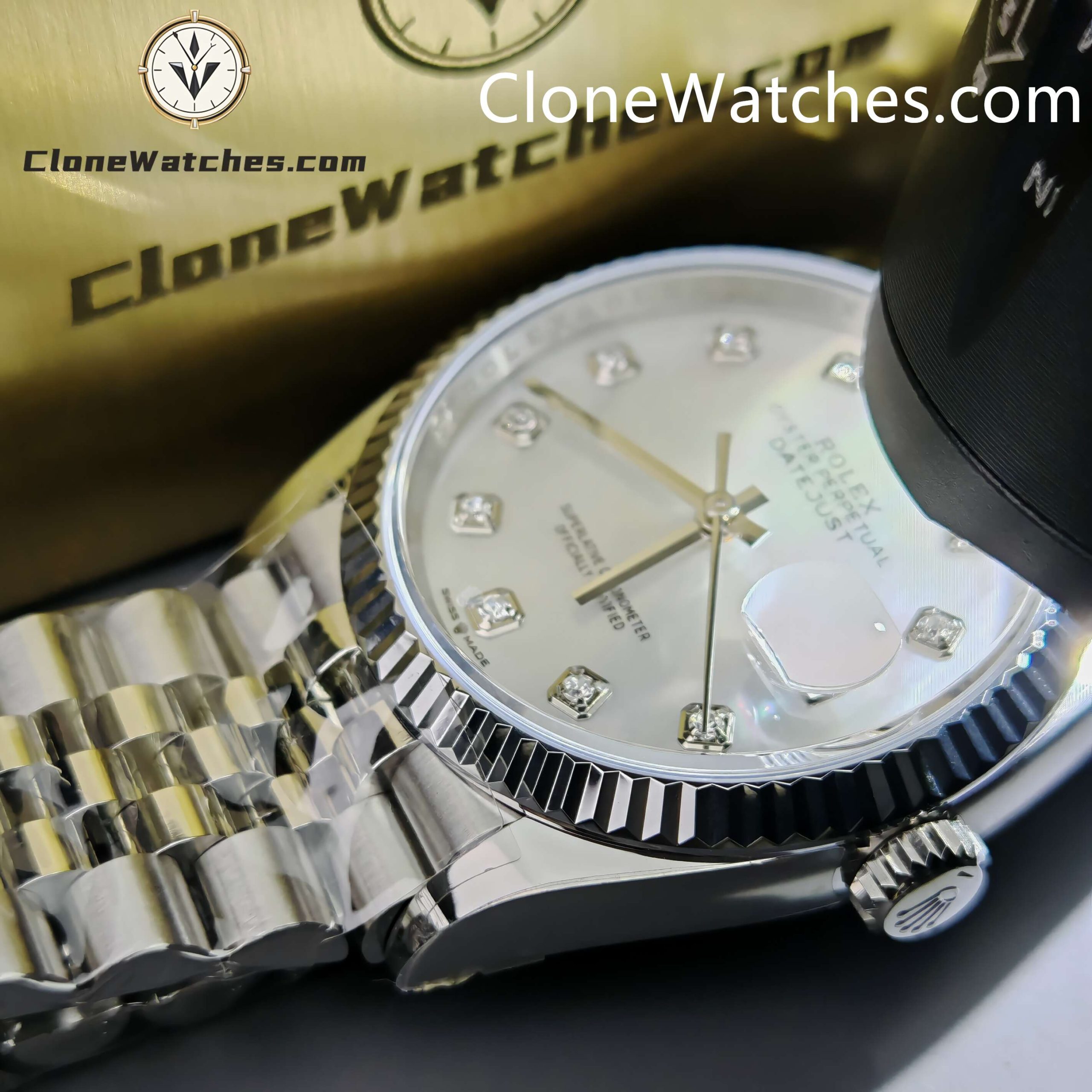 Rolex Super Clone Watches 1:1 DateJust Mother of Pearl Diamond Dial Jubilee 36MM m126234-0019 3235 Movement - Image 7