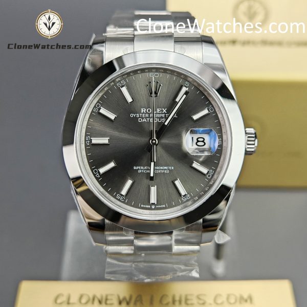 Rolex Super Clone Watches 1:1 DateJust Gray Dial M126300 - 0007 Oyster 41MM 3235 Movement