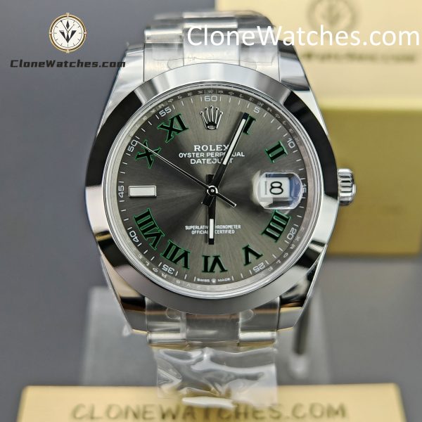 Rolex Super Clone Watches 1:1 DateJust Grey Roman Dial M126300 - 0013 Oyster 41MM 3235 Movement