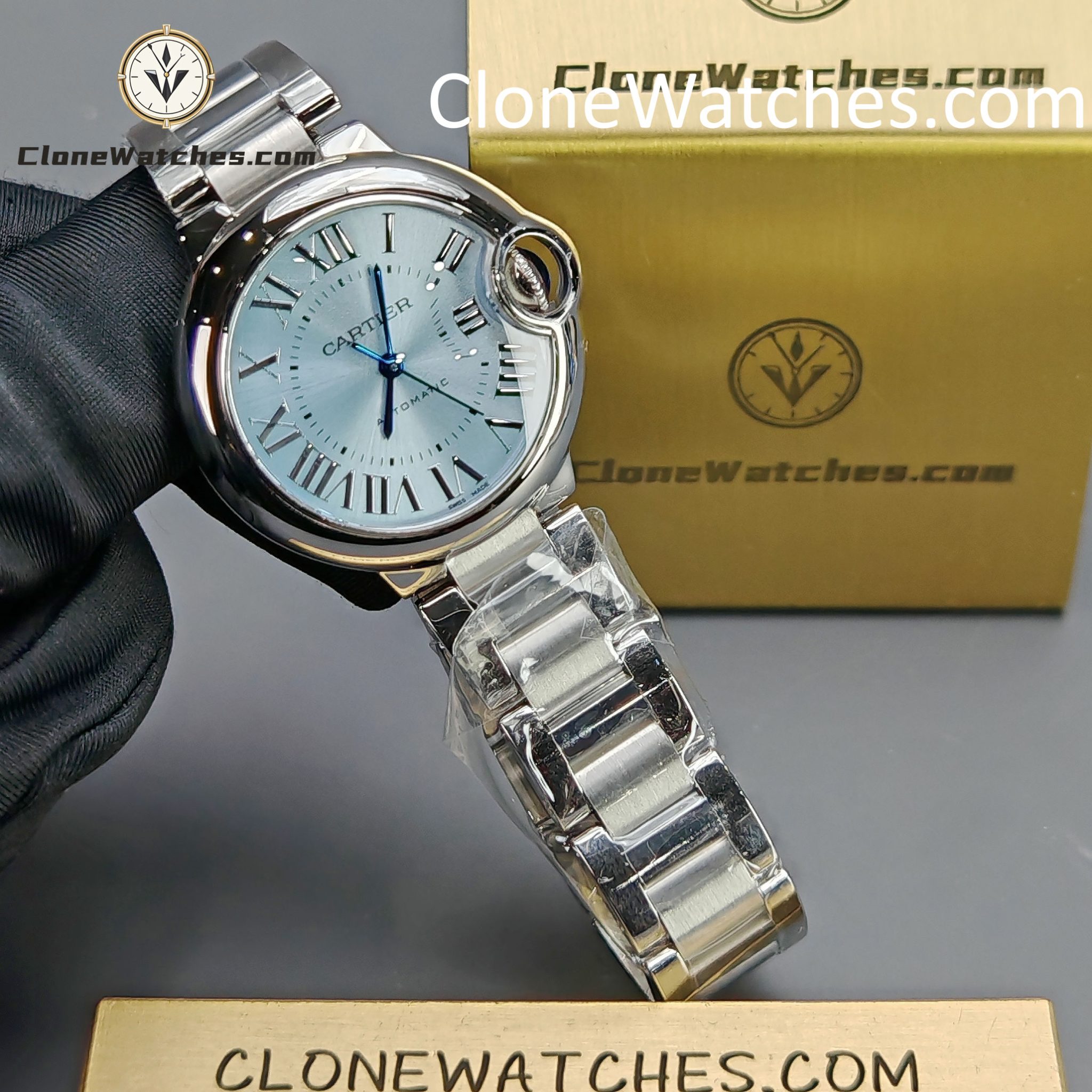 Cartier Super Clone Watches 1:1 Ballon Bleu de WSBB0062 Blue Dial Roman Scale 33mm - Image 3