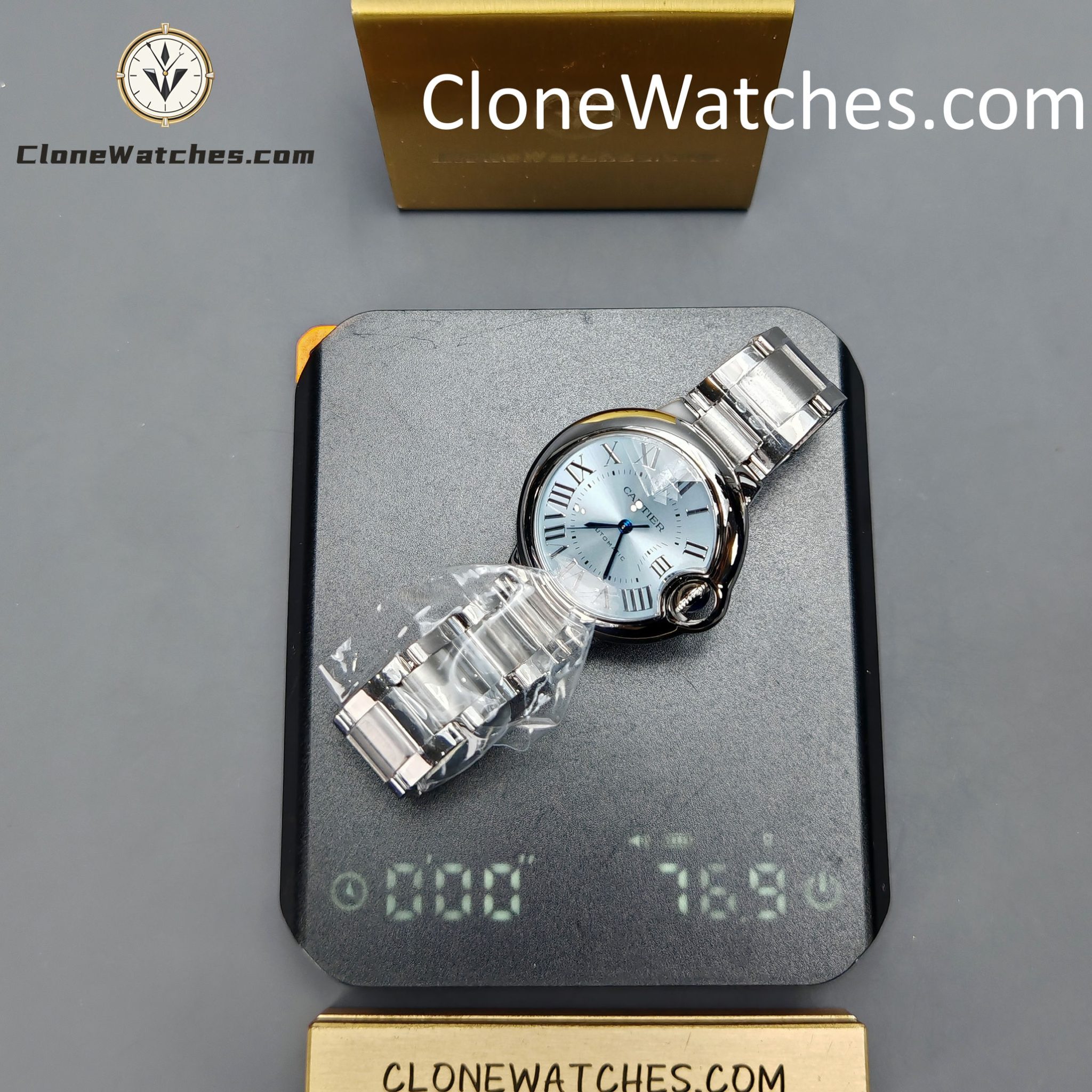 Cartier Super Clone Watches 1:1 Ballon Bleu de WSBB0062 Blue Dial Roman Scale 33mm - Image 14