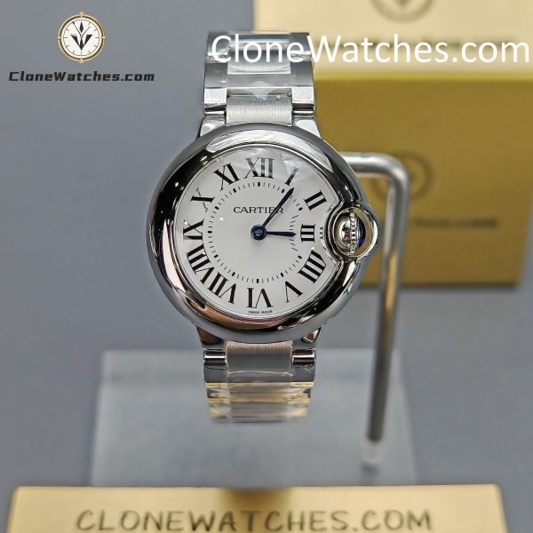 Cartier Super Clone Watches 1:1 Ballon Bleu de WSBB0067 Silver White Dial 28mm