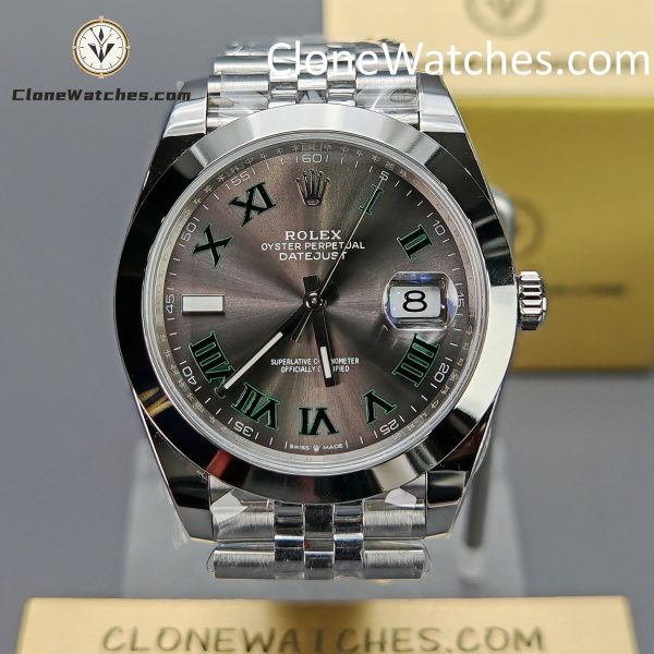 Rolex Super Clone Watches 1:1 DateJust Grey Roman Dial m126300-0014 Jubilee 41MM 3235 Movement