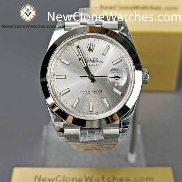 Rolex Super Clone Watches 1:1 DateJust Silver Dial m126300-0004 Jubilee 41MM 3235 Movement