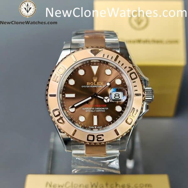 Rolex Super Clone Watches 1:1 Yacht Master Brown Dial Rose Gold M126621-0001 3235 Movement