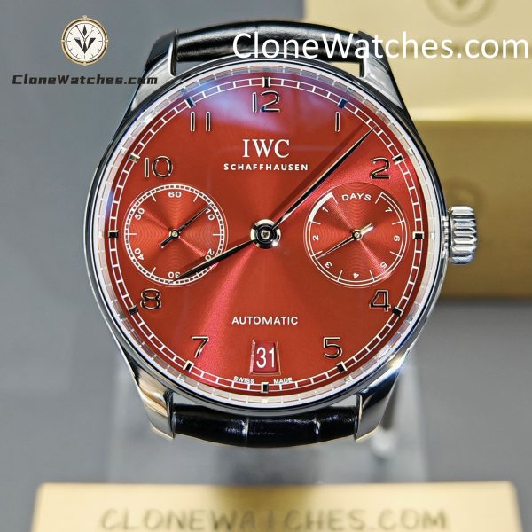 IWC Super Clone Watches 1:1 Portugieser Automatic 42MM Burgundy Dial IW500714