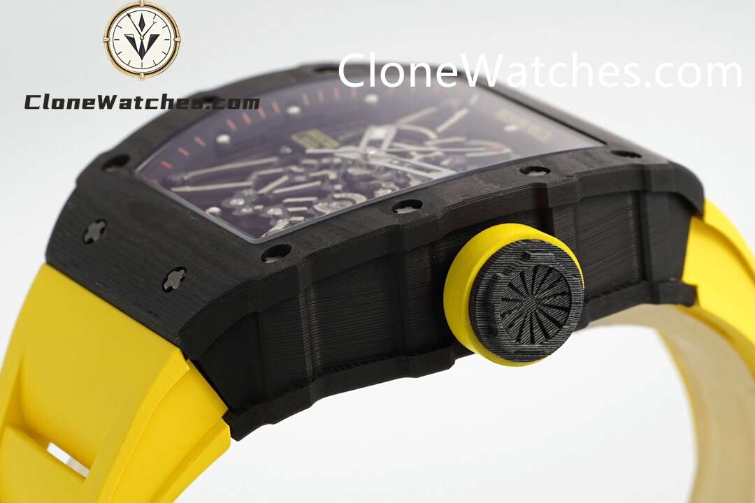 Richard Mille Super Clone Watches 1:1 RM 035 – 02 NTPT Carbon Fiber Yellow Rubber Strap - Image 5