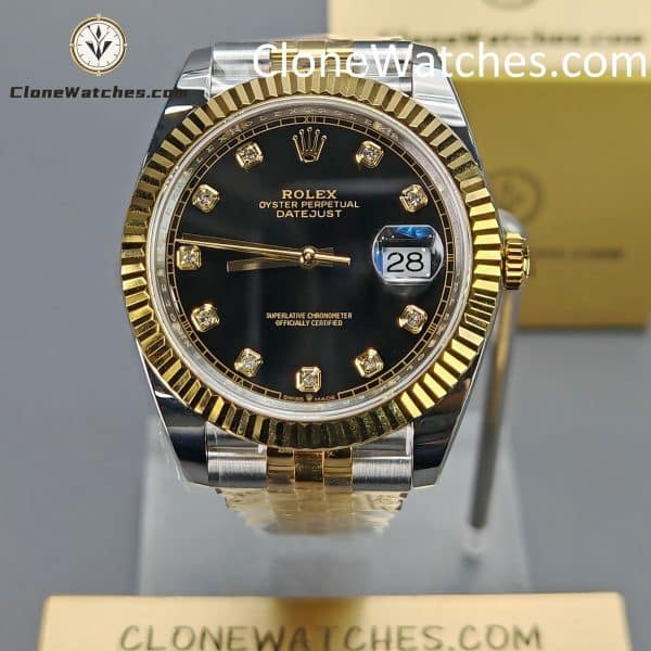 Rolex super replica watch 1:1 DateJust Black Diamond Dial m126333-0006 Jubilee 41MM 3235 movement