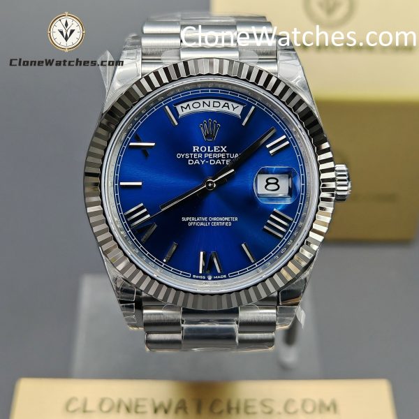 Super Clone Watches – Rolex Day Date Blue Dial  m228239-0007  VSF Version