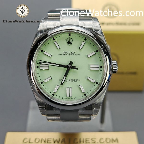 Super Clone Watches – Rolex Oyster Perpetual Olive Green Dial M134300-0006