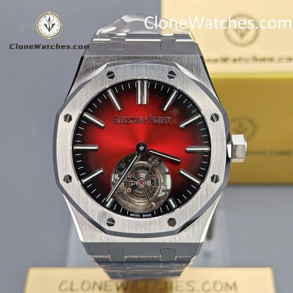 Audemars Piguet Super Clone Watches 1:1 Royal Oak 26730ST Smoked Burgundy Tourbillon Dial 41mm