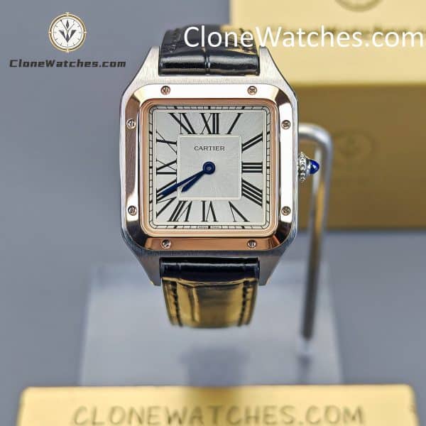 Cartier Super Clone Watches 1:1 Santos Dumont Quartz Movement Silver White Dial 38 x 27.5MM W2SA0012