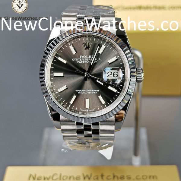 Rolex Super Clone Watches 1:1 DateJust M126234 Gray Dial Jubilee 36MM 3235 Movement