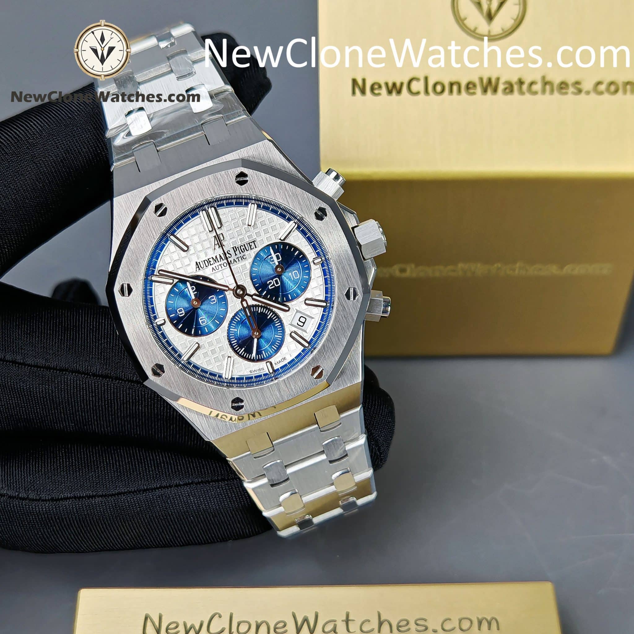 Audemars Piguet Super Clone Watches 1:1 Royal Oak Chronograph 26315ST.OO.1256ST.01 Silver&Blue Dial 38MM - Image 6