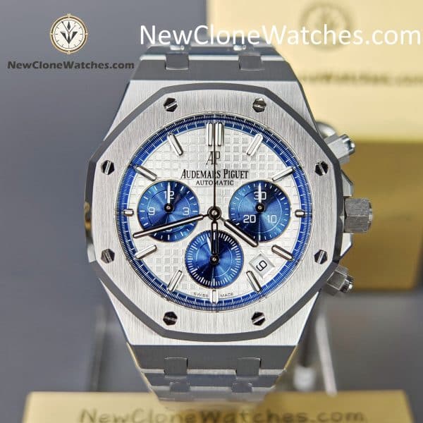 Audemars Piguet Super Clone Watches 1:1 Royal Oak Chronograph 26315ST.OO.1256ST.01 Silver&Blue Dial 38MM