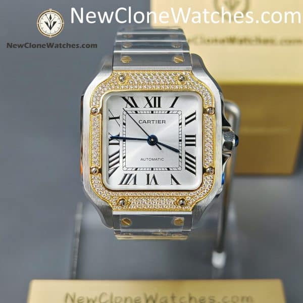 Super Clone Watches - Santos Dumont Silver Dial