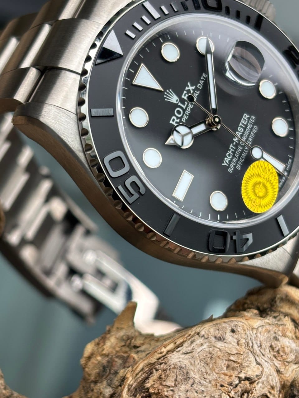 VSF Rolex Yacht-Master 226627 titanium super clone worn on wrist — weight and bracelet fit