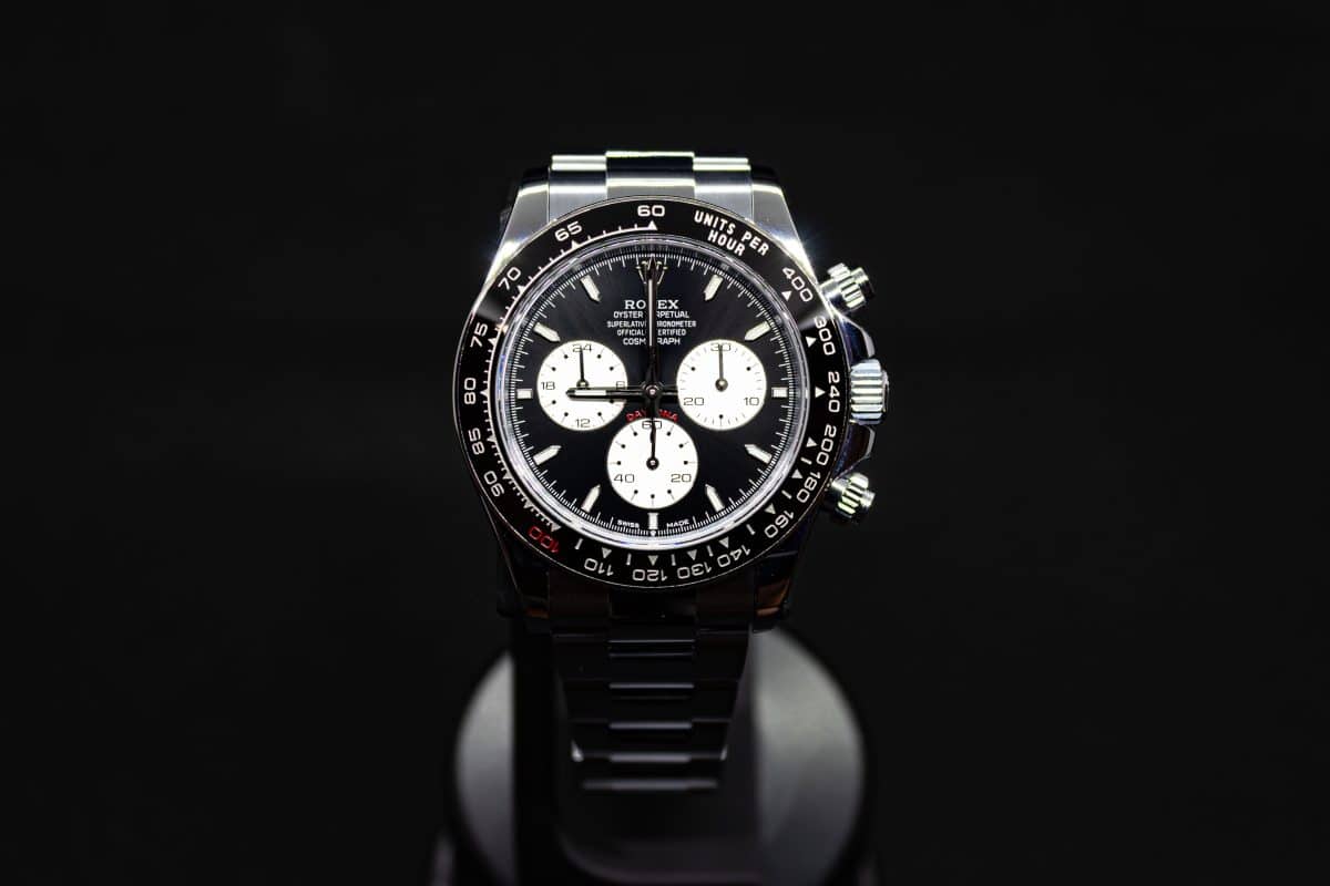 QF Daytona 126529LN Le Mans super clone dial, black sunburst with white sub-dials and Paul Newman style typography