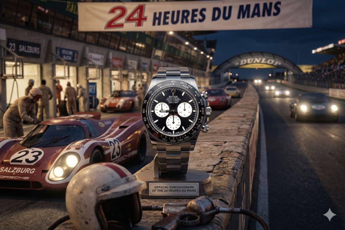 QF Factory Daytona Le Mans 126529LN V9 super clone, full view with reverse Panda black dial and Oyster bracelet