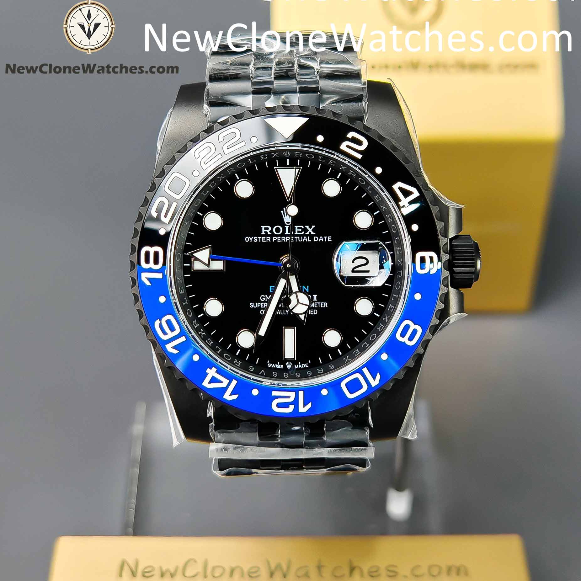 Modified Super Clone Watches 1:1 Rolex BATMAN GMT Master Black Dial 3285 Movement